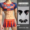 Lóbulo Lencería Sexy Juego de Rol Rojo y Azul Uniforme de Animadora Provocativo Camisón Transparente Deseo Puro Uniforme de Batalla Sin Eliminación