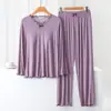 Nuevo Conjunto de Pijama de Pantalón Corto de Manga Larga con Almohadilla en el Pecho para Mujer, Atuendo de Primavera, Conjunto Suelto de Dos Piezas