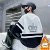 Sudadera con cuello redondo y bloques de color para niños y niñas, Otoño e Invierno, para niños mayores, Nueva de Invierno 2025, Gruesa con forro polar, Camiseta base, Moderna