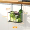 Estante de Almacenamiento para Gabinete de Cocina del Hogar Organizador Multifuncional para Colgar en la Puerta Estante de Almacenamiento para Sala de Estar Cesta de Almacenamiento para Film Transparente Estante para Frutas
