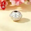 Cuentas Espaciadoras de Plata Pura 999 Patrón de Nube Dura 3D Cuentas Redondas Plata Pura Vintage Colgantes al por Mayor Accesorios para Pulseras Collares