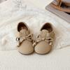 Nuevos Zapatos Retro con Lazo Birkenstock para Niños Primavera y Otoño Estilo Coreano con Velcro Puntera Redonda para Niñas y Niños de Edad Media