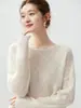 26 Novos Suéteres de Cashmere Femininos com Padrão de Diamantes em Tricô Trançado, Gola Redonda Pulôver, Caimento Solto Suéter de Tricô de Cashmere para Outono e Inverno, Camada Base