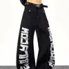 Jeans Retro Americanos Desestructurados de Pierna Curva para Hombre Diseño de Calle Pierna Ancha Sueltos Favorecedores con Caída En Stock Dropshipping