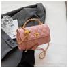 Bolsa de Mão Pequena Fashion com Padrão de Losangos para Mulheres, Nova Bolsa Transversal Estilosa Versátil 2026, Bolsa de Ombro para o Dia a Dia com Design de Nicho