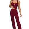 Pijama Casual Transfronterizo para Mujer Verano Encaje Tirantes Pantalones Sexy Chicas Calientes Damas Europeas y Americanas Ropa para el Hogar Conjunto de Dos Piezas