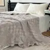 Manta-Toalha de Gaze de Algodão Puro Estilo Novo com Padrão Jacquard Vazado, Modelo Igual de Blogueira, Manta Casual, Macia e Amiga da Pele