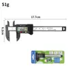 Paquímetro digital eletrônico de plástico personalizado 0-150mm para joias e antiguidades, paquímetro de diâmetro interno e externo, digital de fibra de carbono