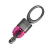 Llavero de cuerda trenzada para coche, de metal, para estudiantes y parejas, universal, con colgante.