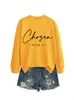 Amazon eBay sitio independiente casual cómoda simple mujer Elegida 1 Pedro estampado de letras sudadera otoño e invierno
