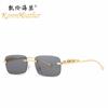 Nuevas gafas de sol sin marco con cabeza de leopardo tridimensional 9221, gafas de sol de montura pequeña europeas y americanas, gafas de sol de moda transfronteriza para mujer
