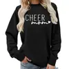 Sudadera Redonda con Estampado 'Cheer Mama' para Mujer Otoño e Invierno Fuente de Amazon Casual Holgada Comercio Exterior Sencilla