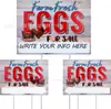 Letrero de Huevos Frescos de Granja Estilo Nuevo Transfronterizo Hecho de Material Plástico Corrugado para Venta de Huevos Rurales y Publicidad en el Patio