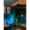 Chapéu de Palha Sintético Estilo Camping Decoração de Fazenda Adereços para Lojas de Chá com Leite Adereços para Fotografia Decoração de Varanda e Jardim Proteção Solar