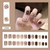 Adesivo para Nail Art Removível Unha Simples Estampa de Leopardo Brilho Fino Unha Postiça Cor Sólida Unha de Uso Broca Curta 24 Peças
