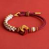 Pulseira Nó Mandala Nó Pan Chang Rosa Corda de Mão Feita à Mão DIY Cordão Tecido Pode Usar Miçanga da Sorte Acessórios de Joalheria Pulseira