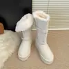 Botas de Nieve Cálidas con Suela Gruesa para Mujer 2026 Estilo Nuevo Invierno Aterciopelado Espeso Aumentadoras de Altura Retro Francesas de Piel Zapatos de Algodón
