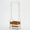 Cabideiro com bolsa de tecido, camada dupla, grande capacidade, prateleira de armazenamento de guarda-roupa conveniente para uso doméstico na sala de estar e no quarto, varal para secar roupas, cabide