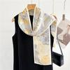 Lenço Longo de Seda Lenço de Seda de Amora Feminino Exquisito Pônei Liso Crepe Cetim Top Camada Dupla Versátil Celebridade da Internet Fita Longa
