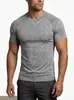 Camiseta de Comercio Exterior Transfronterizo Nueva 2026 con Tiras Reflectantes Catiónicas, Color Sólido, Cuello Redondo, Manga Corta Casual Deportiva para Hombre