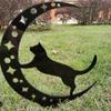 Adornos de jardín gatito arte de patio decoración de jardín acrílico gato negro pequeño animal tarjeta hueca