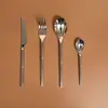 Conjunto de Talheres de Aço Inoxidável com Cabo Redondo 304 para Hotéis, Restaurantes e Jantares Ocidentais