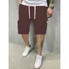 Novedad de Verano Pantalones Cortos Casuales de Múltiples Bolsillos para Hombre Color Sólido Pantalones de Hombre para Hombre