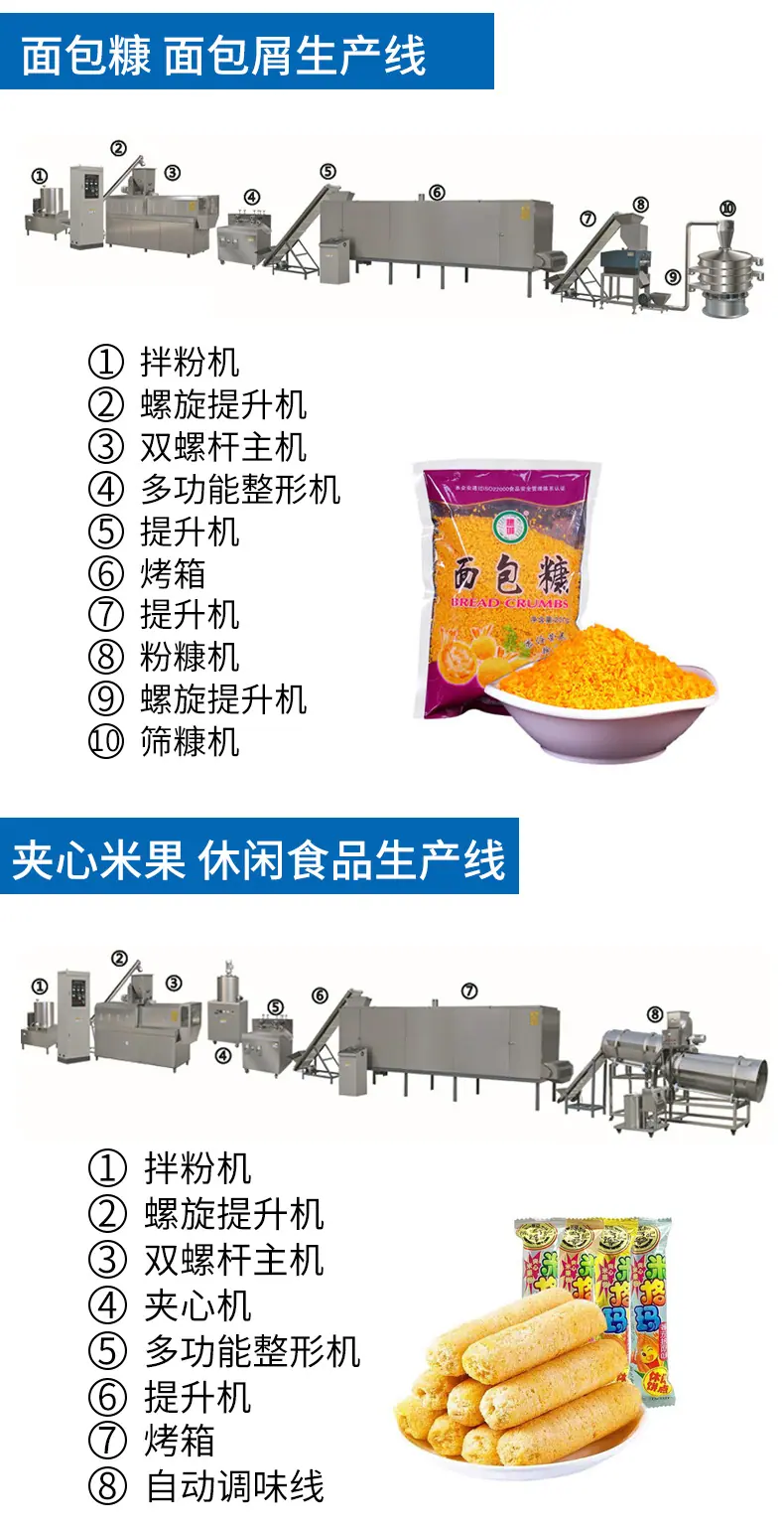 休闲膨化油炸小食品成套生产线