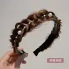 Diadema de Peluca Trenza Espina de Pescado Retorcida para Mujer con Dientes Antideslizante Atmósfera Perezosa Red Social Presionador de Cabello Tocado Trenzado