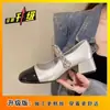 2025 Novos Sapatos de Pérola Primavera Antecipada Retrô Salto Grosso Salto Médio Sapatos de Couro Pequenos Outono Estilo Pequeno Fragrante Sapatos Mary Jane para Mulheres