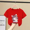 Camiseta de Algodón Puro para Niñas 2026 Nueva Elegante Dibujos Animados Manga Corta Verano Holgada Versátil Superior para Niños Mayores Moda Estudiante
