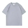 Camiseta de manga corta de algodón 100% de peso pesado de 260 g para hombre, corte holgado, cuello redondo, blanca, no transparente, manga corta, camiseta con logo estampado