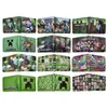 Carteira Dobrável Curta do Jogo Minecraft Steve Creeper Personalizada Criativa em Couro PU Carteira Masculina e Feminina