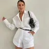 Europeu e Americano Feminino Transfronteiriço Amazon Venda Quente 2024 Nova Moda casual calça de terno curta camisa de manga comprida terno