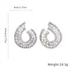 Brincos redondos geométricos europeus e americanos de moda transfronteiriça cravejados com diamantes, elegantes e sofisticados, brincos statement versáteis e únicos