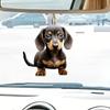 Novo acrílico criativo bonito filhote de cachorro pingente decoração do carro pingente plana pingente pendente chaveiro saco acessórios