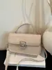 Bolso de Mano Pequeño Cuadrado de Cuero con Cera de Aceite para Mujer 2026 Nuevo Estilo Bolso de Hombro Versátil Simple con Cerradura Bolso Cruzado de Moda para Mujer
