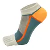 Calcetines de Cinco Dedos para Hombre, Tubo Corto Delgado, Calcetines 100% Algodón, Calcetines Invisibles de Corte Bajo con Dedos Separados, Absorbentes de Sudor, Resistentes al Olor, Anti-Fricción, Bloques de Color