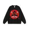Camiseta de manga larga lavada con estampado de dibujos animados japoneses de hip hop para hombre y mujer, estilo retro de hip hop, holgada.