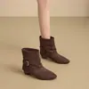Botines de Tobillo de Cuero Suave Mate de Punta Fina con Tacón Bajo para Mujer, Nuevos de Otoño 2026, Retro, Hebilla de Cuero, Cómodos, Adelgazantes, Botines Individuales Birkenstock