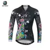 Ropa de Ciclismo de Otoño Xingheng Hoja para Mujer Nueva Ropa de Ciclismo Transpirable y Pantalones Ropa de Ciclismo Estampada Top Largo