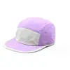 Gorra de cinco paneles de color sólido con visera suave de secado rápido en stock, gorra de visera plana ajustable para hombres y mujeres, gorra de viaje de hip-hop de baile callejero de moda