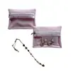Bolsa de Cierre de Terciopelo para Joyería con Cremallera, Semitransparente, Antioxidación, Bolsa Portátil de Almacenamiento para Viajes para Pendientes, Aretes, Collares y Joyería