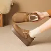 Zapatos ZHR para mujer estilo Birkenstock con forro de polar, colección otoño/invierno 2026, totalmente cerrados, suela gruesa, zapatos de algodón afelpado, botines de nieve sin cordones