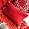 Almofada de Luxo Nova Chinoiserie Casamento Vermelho Ano Novo Festivo Quarto Sofá Almofada Decorativa Capa de Almofada com Enchimento
