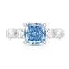 Anillo Forma de Diamante Flor de Hielo de Piedra Preciosa Colorida Más Vendido en Transmisión en Vivo, Diamante de Alto Carbono Súper Brillante, Anillo Cubo de Azúcar Chapado en Oro Real, Envío Directo de una Pieza