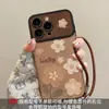 Cordón de Flor para Pintura al Óleo Adecuado para Funda de Teléfono Móvil Apple 16 14Promax Maillard 15 Cepillado 13 Silicona Ventana Grande