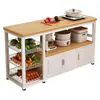 Rack de Cozinha Multifuncional Mesa de Corte de Legumes Bancada Armário de Chão Multicamadas Pratos Forno de Micro-ondas Armazenamento Armário Lateral