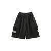 Shorts Cargo de Verão ao Ar Livre da Moda Wulibu Yibo para Meninos 2026 com Logo de Panda Bordado, Modelo Solto, Respirável, Comprimento no Joelho