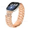 Compatible con la correa de acero inoxidable Fitbit Versa4 de tres cuentas para Versa3/Sense2.